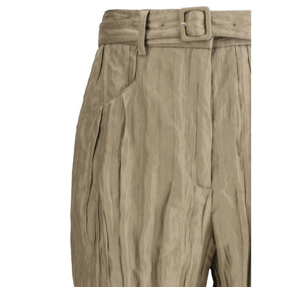 Gabriela Hearst Ruched Silk Norman Pants