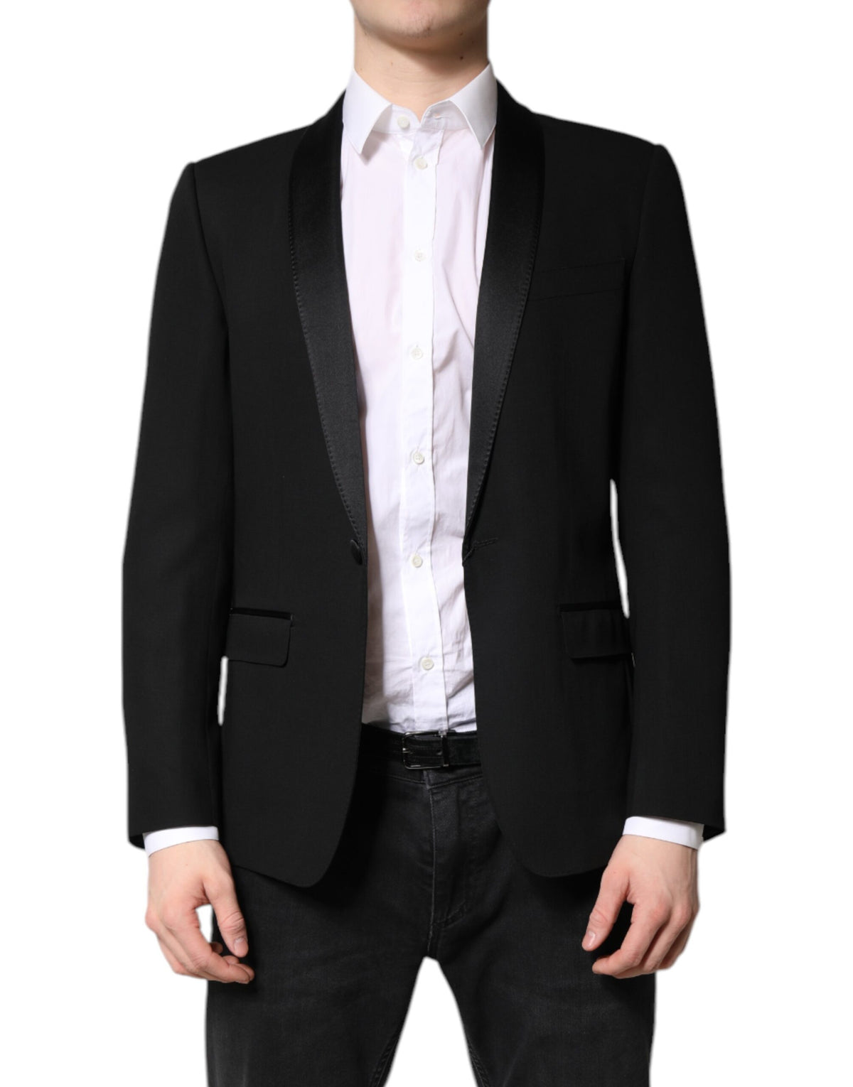 Dolce & Gabbana Black Single Breasted Men's Coat MARTINI Blazer