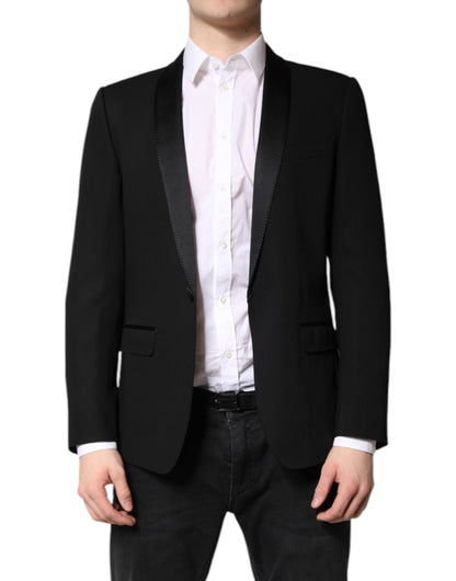 Dolce & Gabbana Black Single Breasted Men's Coat MARTINI Blazer
