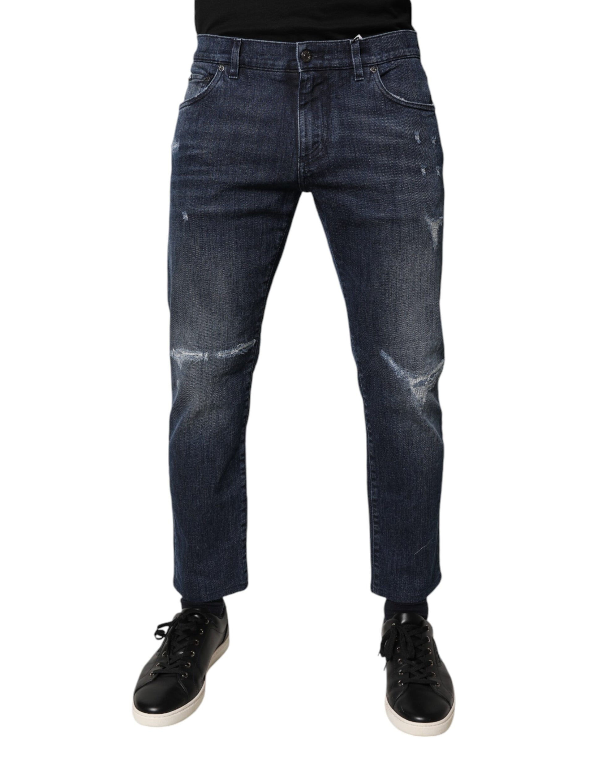 Dolce & Gabbana Blue Cotton Stretch Skinny Denim Jeans for Men
