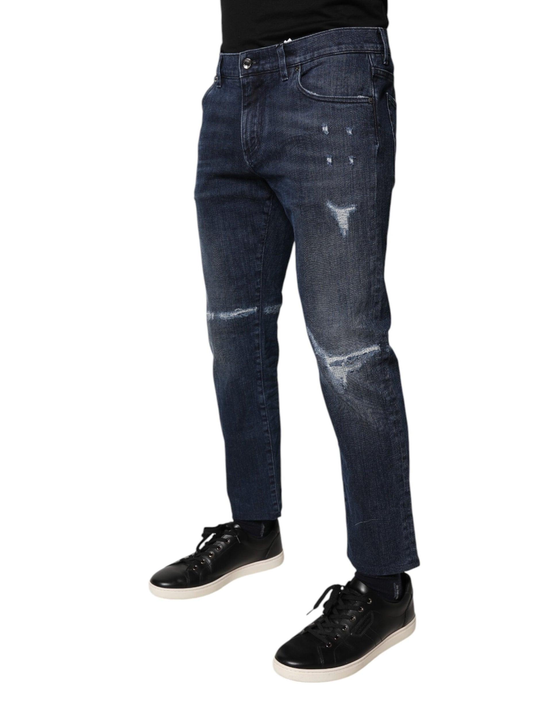 Dolce & Gabbana Blue Cotton Stretch Skinny Denim Jeans for Men