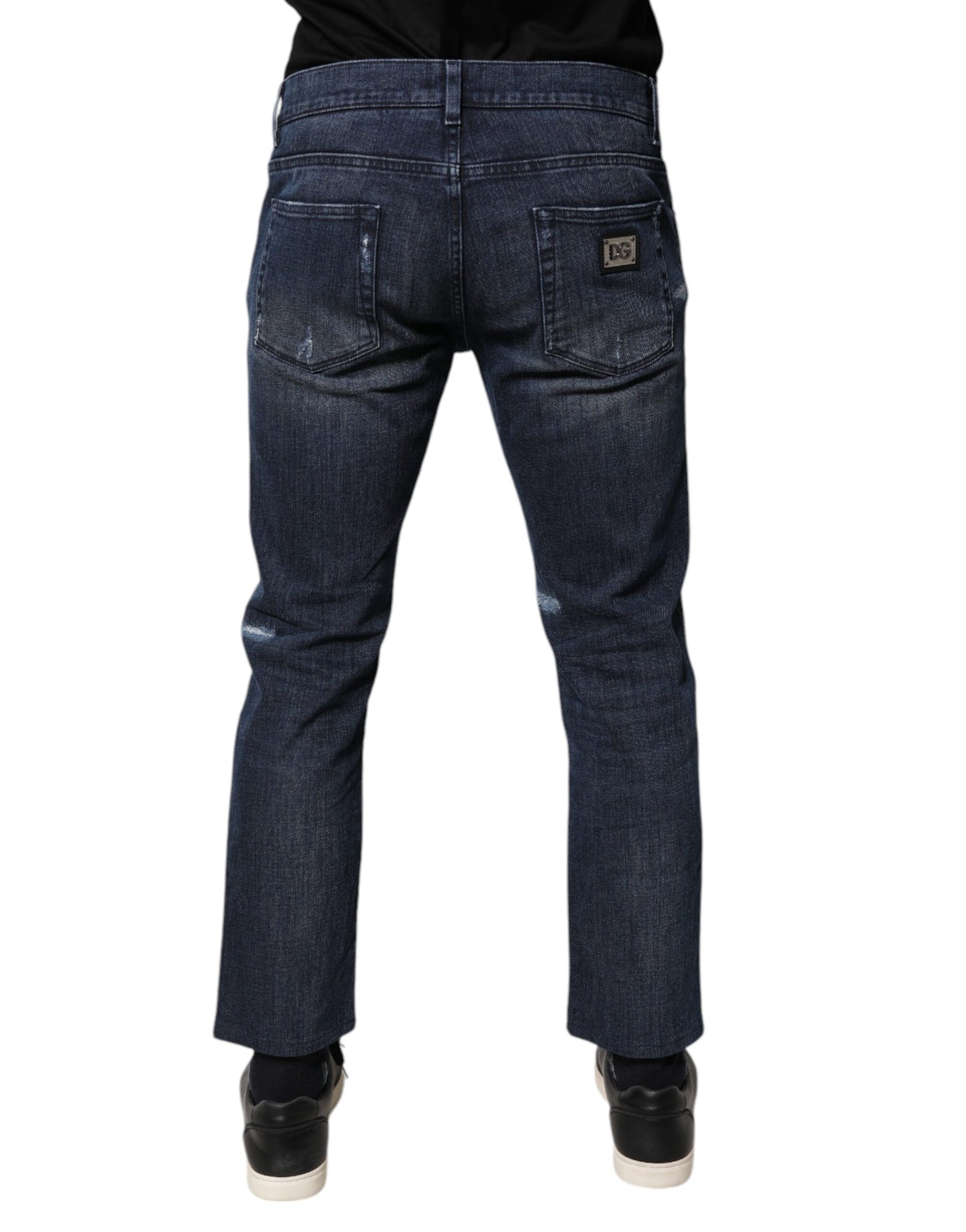 Dolce & Gabbana Blue Cotton Stretch Skinny Denim Jeans for Men