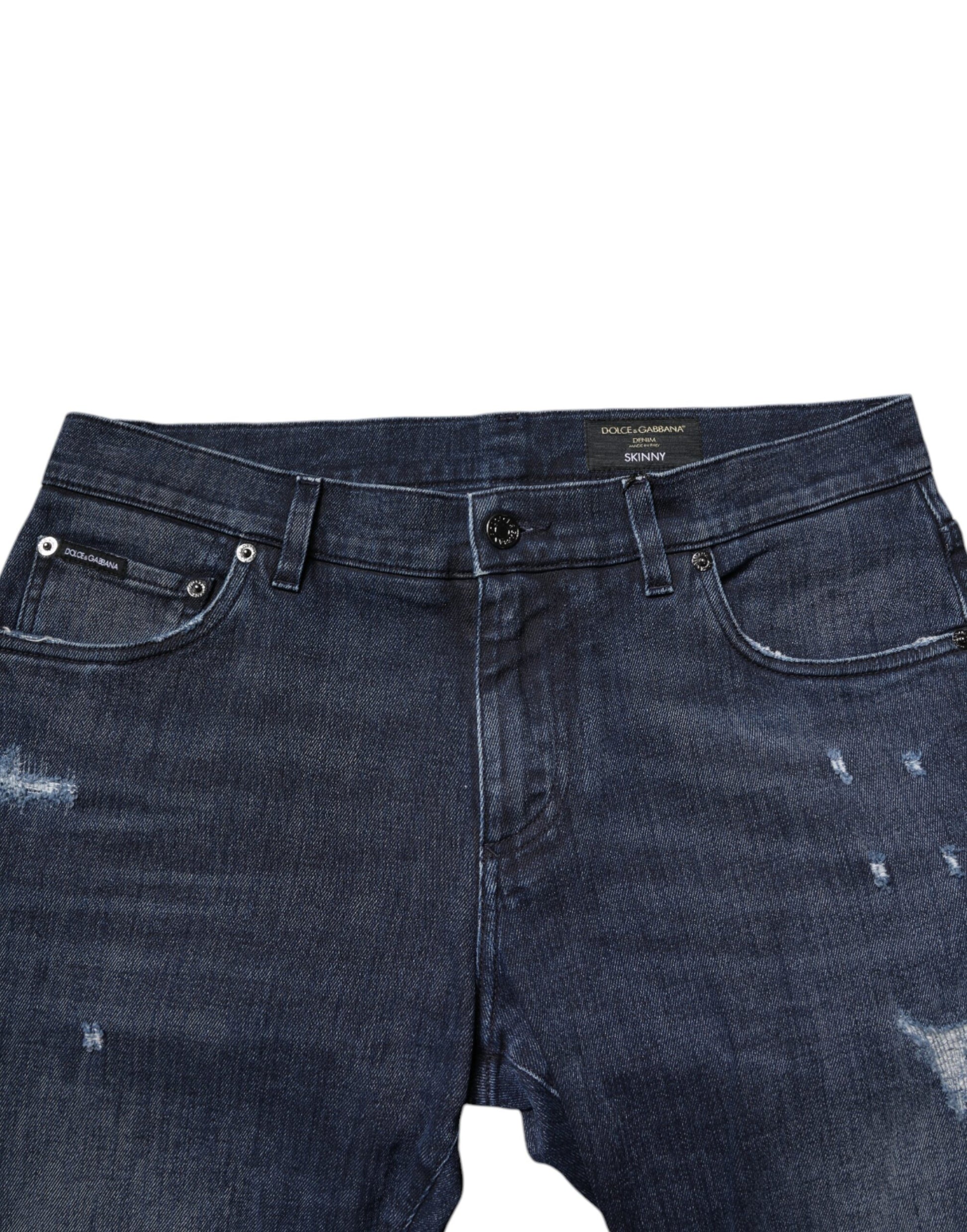 Dolce & Gabbana Blue Cotton Stretch Skinny Denim Jeans for Men
