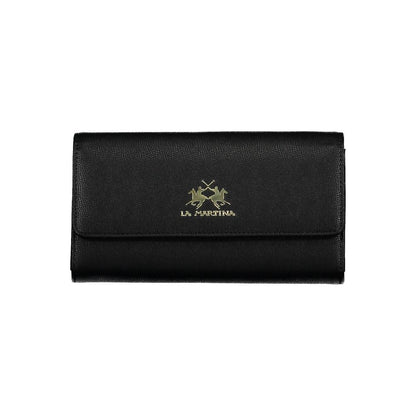 La Martina Black Faux Leather Women's Wallet
