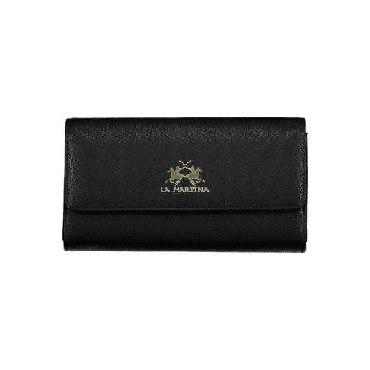 La Martina Black Faux Leather Women's Wallet