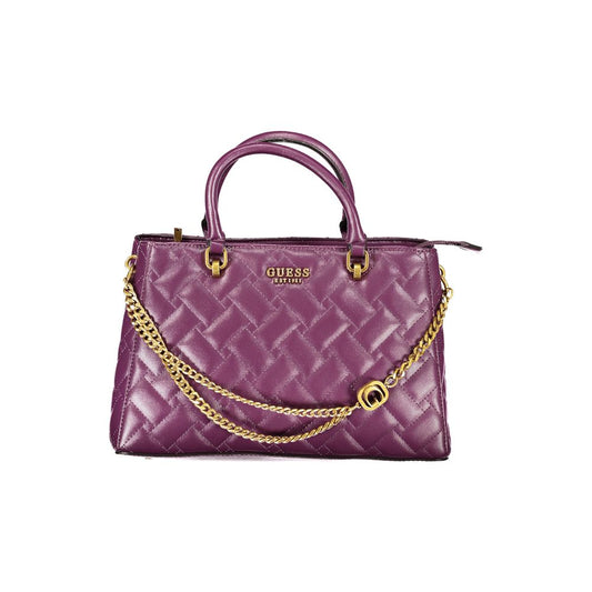 Guess Jeans Purple Gracelynn Handbag – Faux Leather, Stylish Multi-Compartment Design