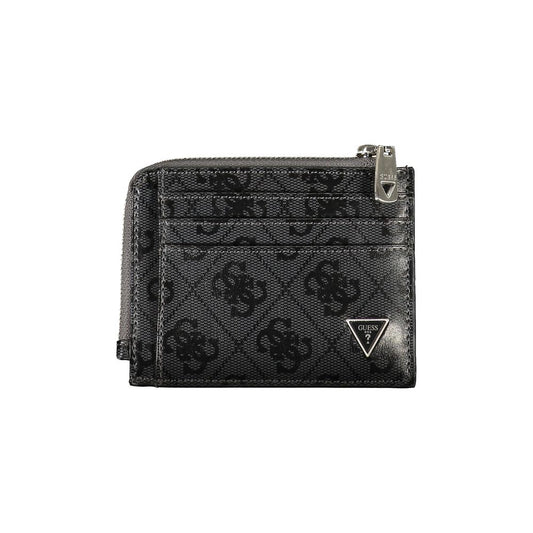 Guess Jeans Sleek Black Wallet – Leather, Elegant Design with Zip Closure