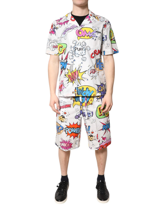 Dolce & Gabbana Cartoon Print Cotton Pajama Set for Men