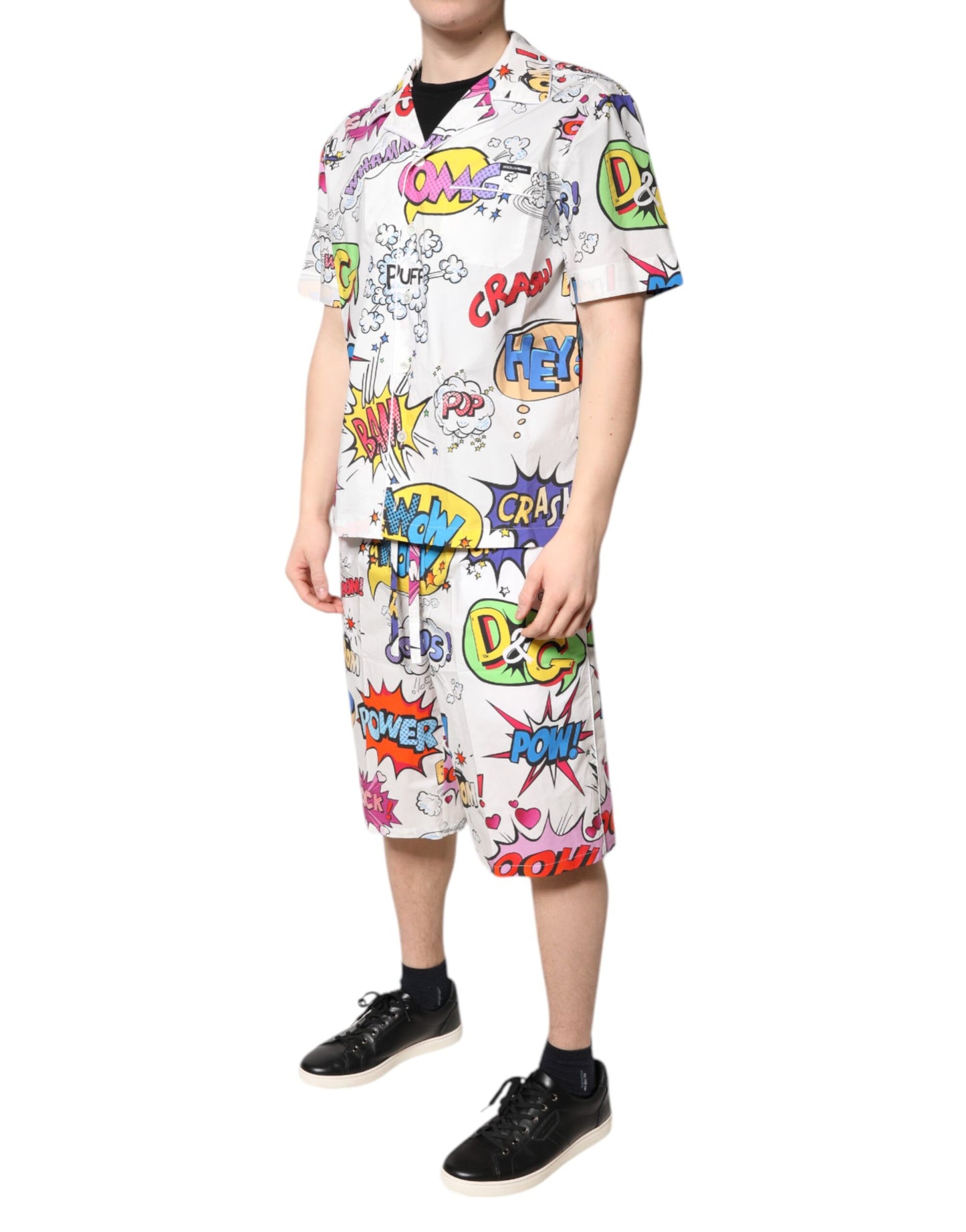 Dolce & Gabbana Cartoon Print Cotton Pajama Set for Men