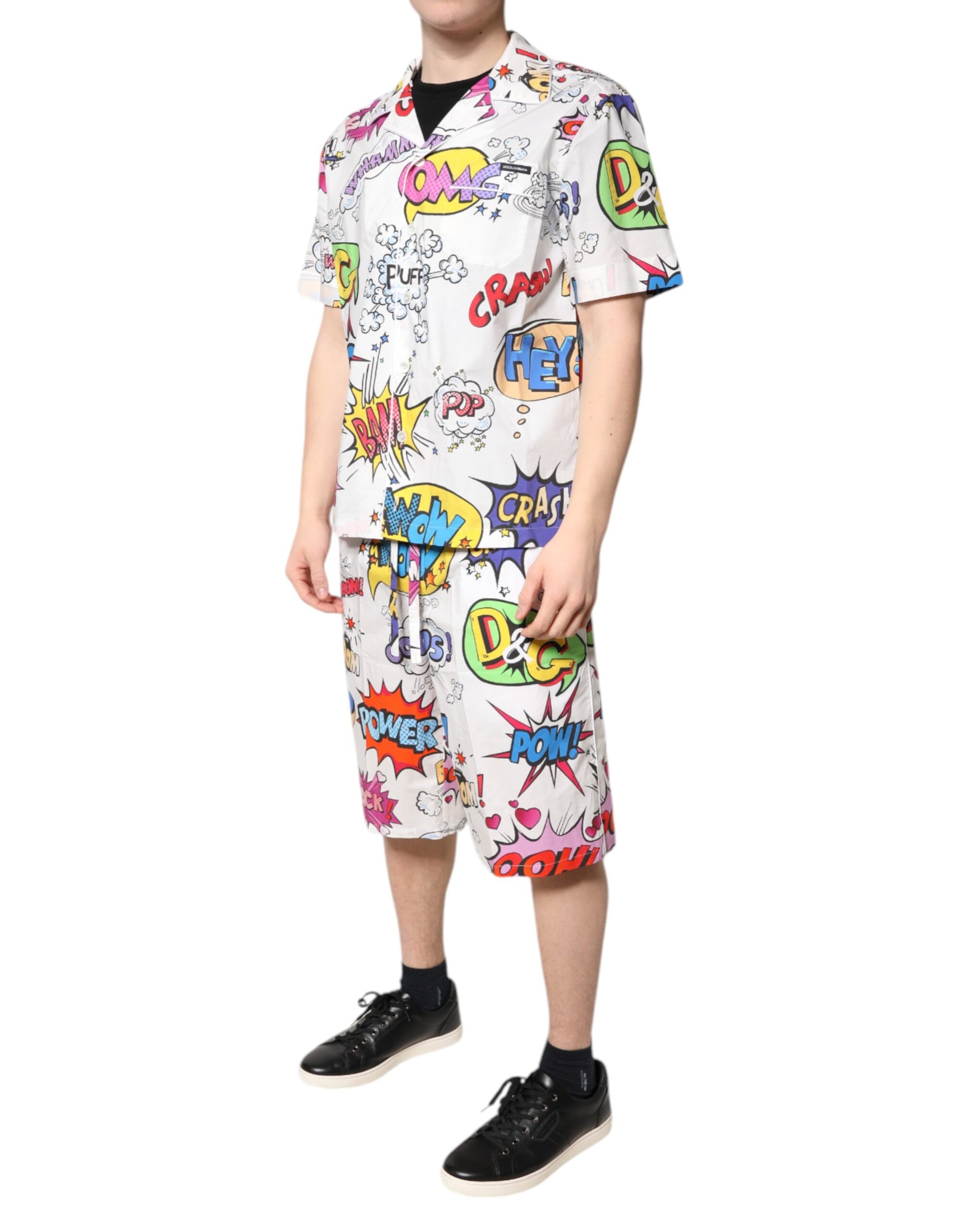 Dolce & Gabbana Cartoon Print Cotton Pajama Set for Men