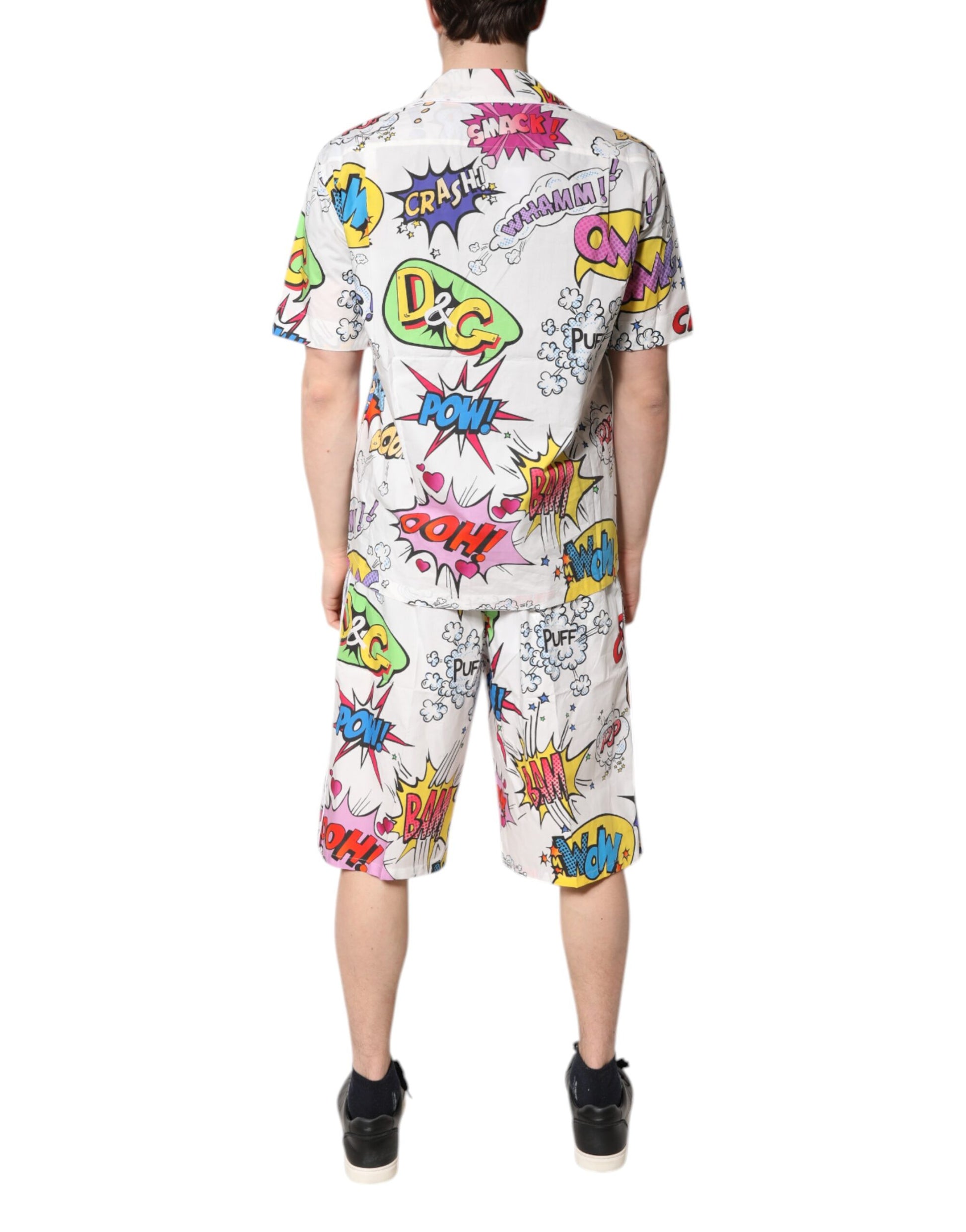 Dolce & Gabbana Cartoon Print Cotton Pajama Set for Men