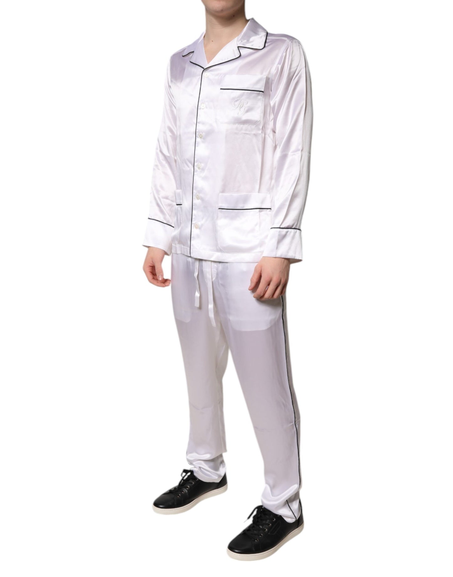 Dolce & Gabbana White Satin Silk Men Pyjama's for Men