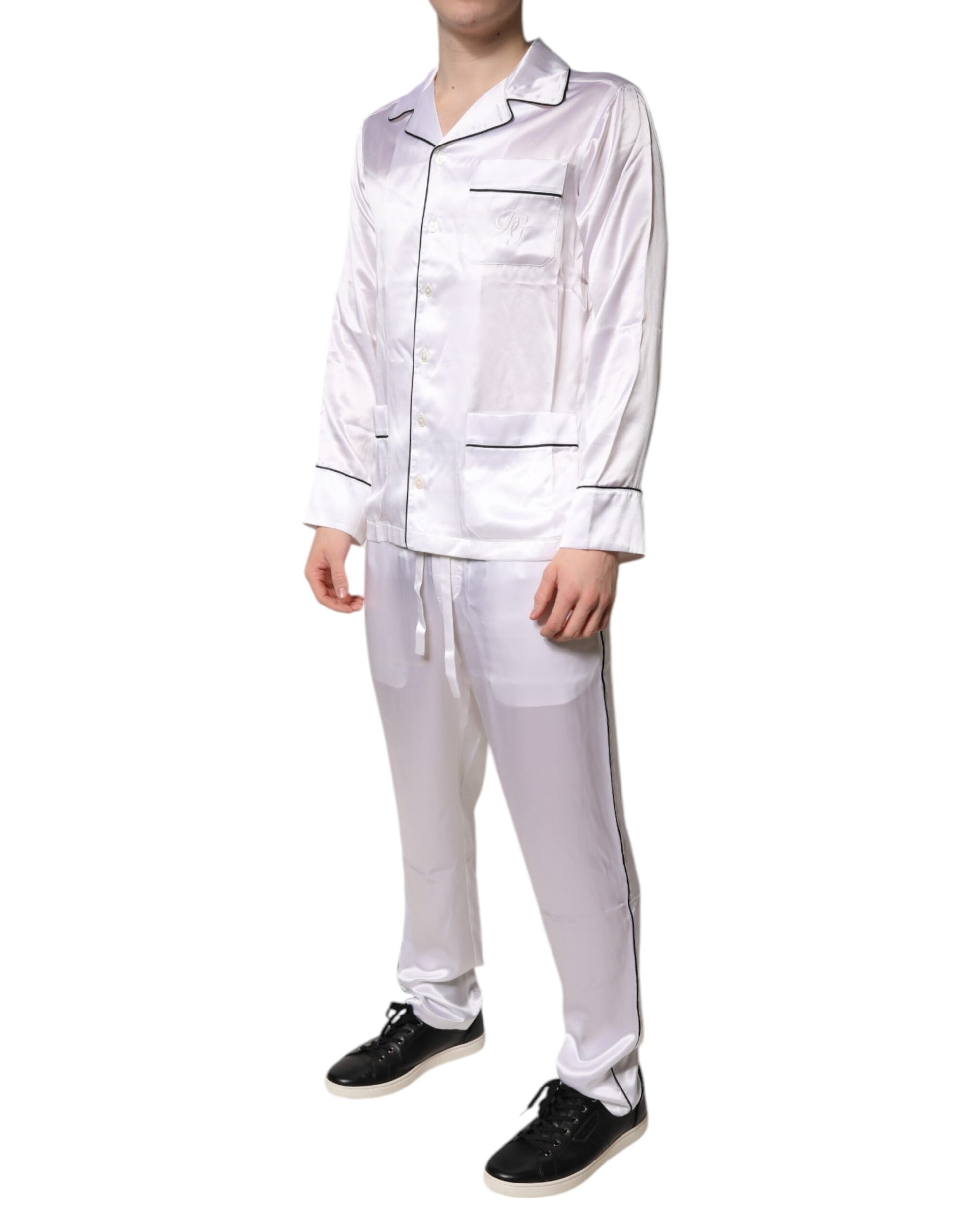 Dolce & Gabbana White Satin Silk Men Pyjama's for Men