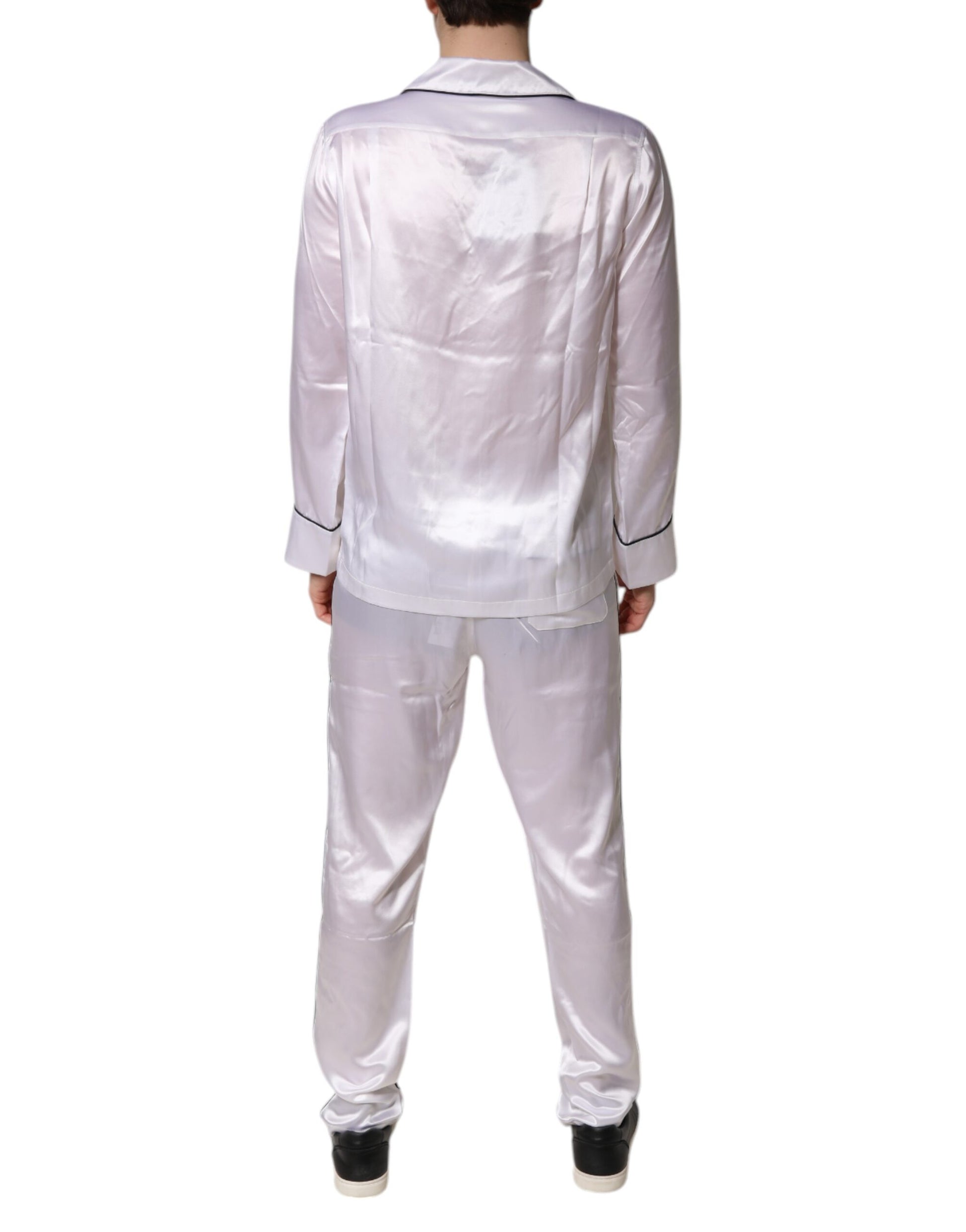 Dolce & Gabbana White Satin Silk Men Pyjama's for Men