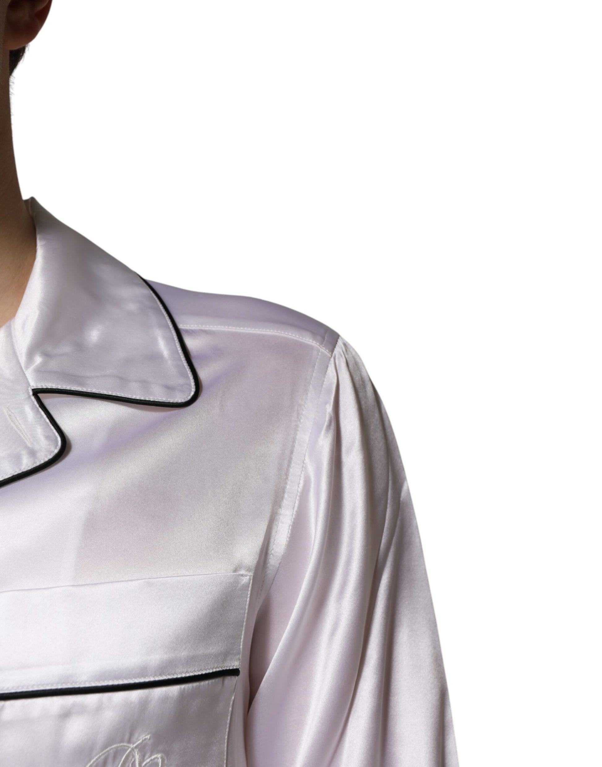 Dolce & Gabbana White Satin Silk Men Pyjama's for Men