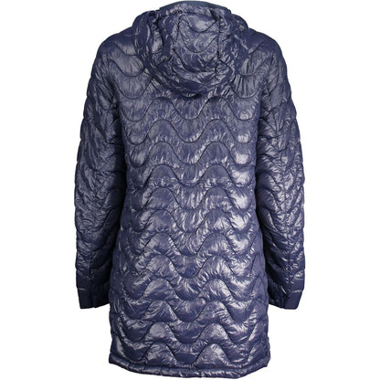 K-WAY Blue Polyamide Long Sleeved Jacket with Hood