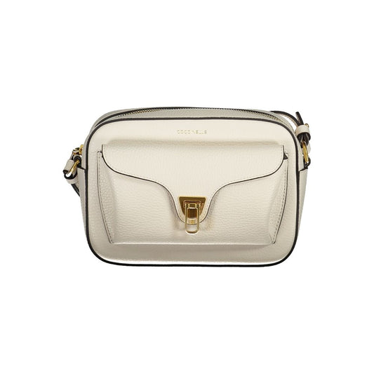 Coccinelle White Leather Handbag: Elegant Versatility for the Modern Woman