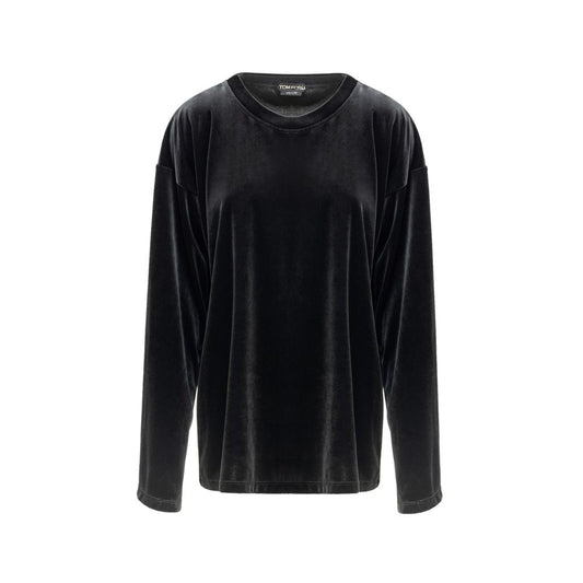 Tom Ford Black Velvet Long Sleeve Sweater