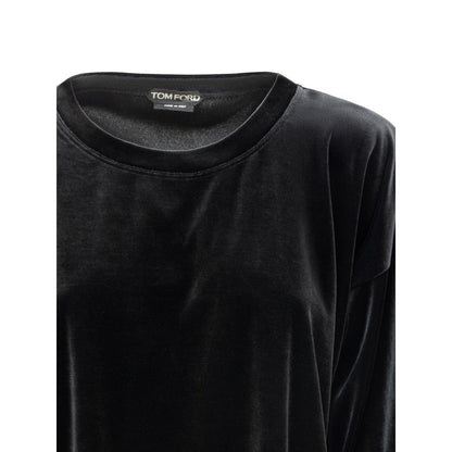 Tom Ford Black Velvet Long Sleeve Sweater