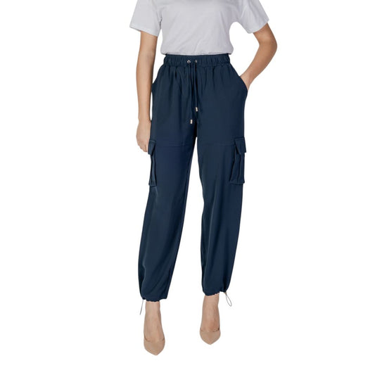 Liu Jo Blue Polyester Pant - Effortless Elegance