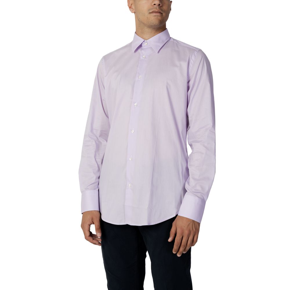 Liu Jo Purple Cotton Long Sleeve Shirt for Men