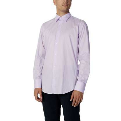 Liu Jo Purple Cotton Long Sleeve Shirt for Men