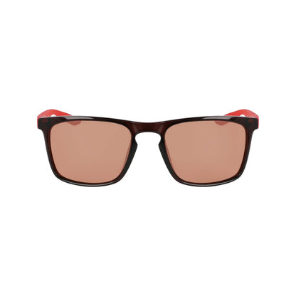 Nike Unisex Injected Sunglasses – Brown Frame with Orange Lenses, 55mm