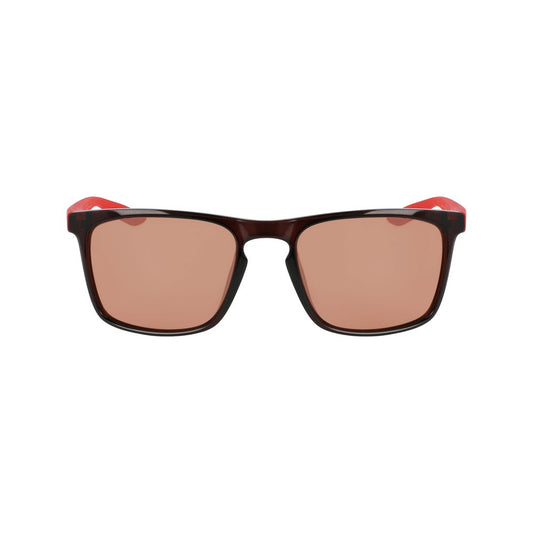 Nike Unisex Injected Sunglasses – Brown Frame with Orange Lenses, 55mm