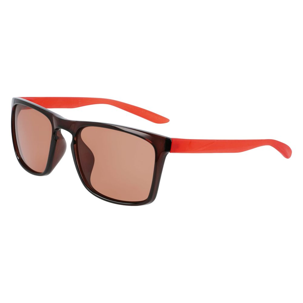 Nike Unisex Injected Sunglasses – Brown Frame with Orange Lenses, 55mm