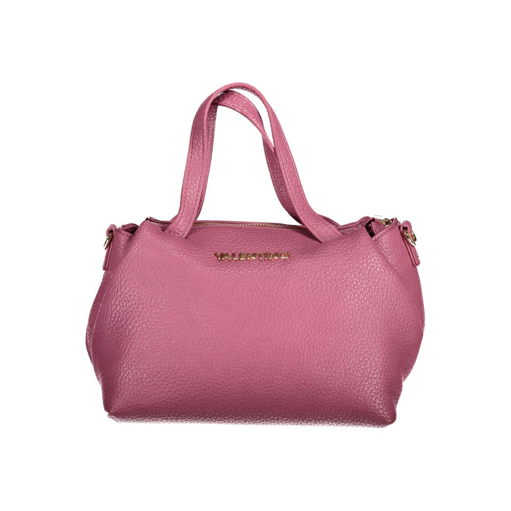 Mario Valentino Pink Faux Leather Handbag with Gold Accents