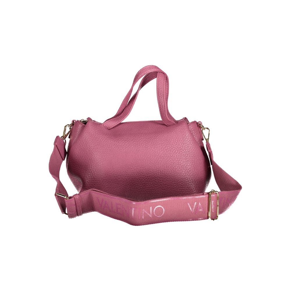 Mario Valentino Pink Faux Leather Handbag with Gold Accents