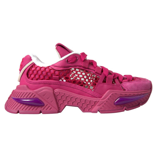 Dolce & Gabbana Pink Airmaster Mesh Panelled Low Top Sneakers