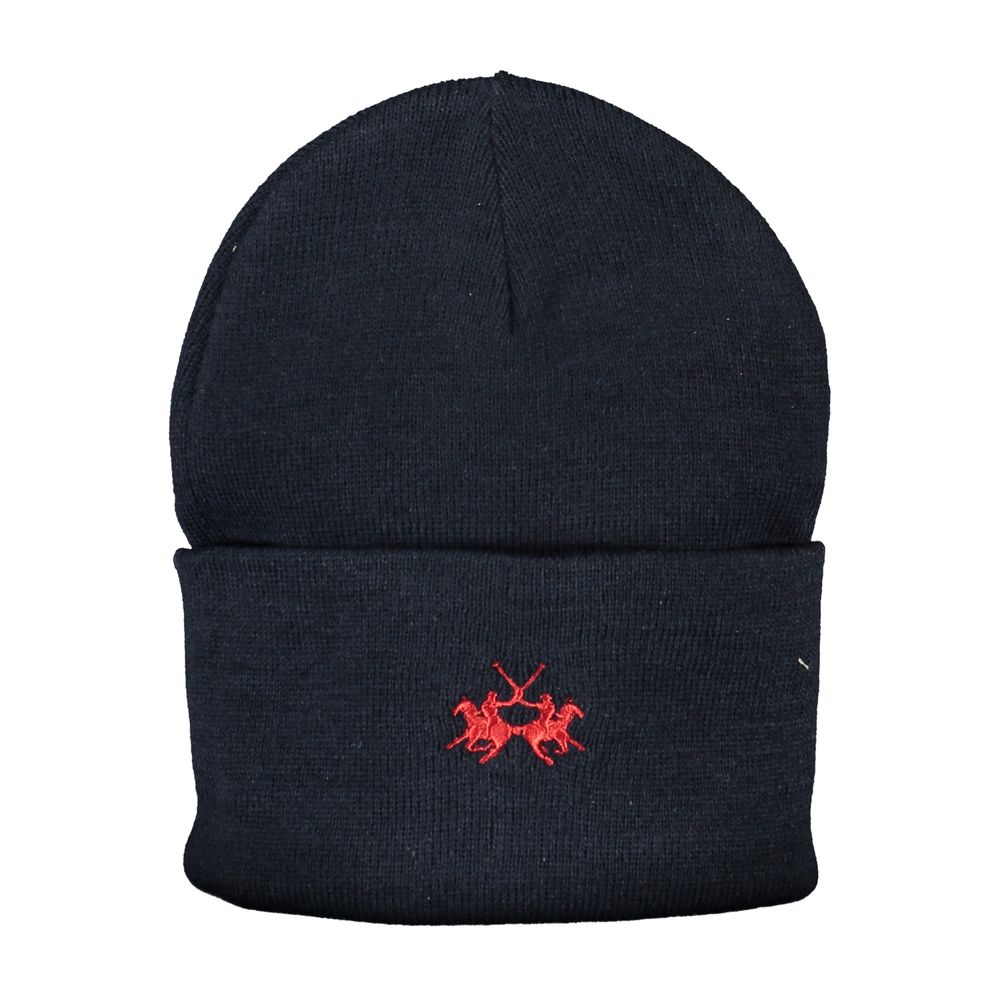 La Martina Blue Polyester Hat & Cap with Logo Embroidery