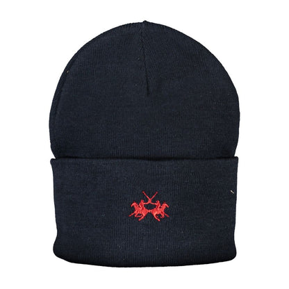 La Martina Blue Polyester Hat & Cap with Logo Embroidery