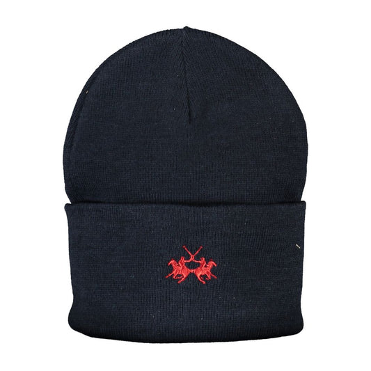 La Martina Blue Polyester Hat & Cap with Logo Embroidery