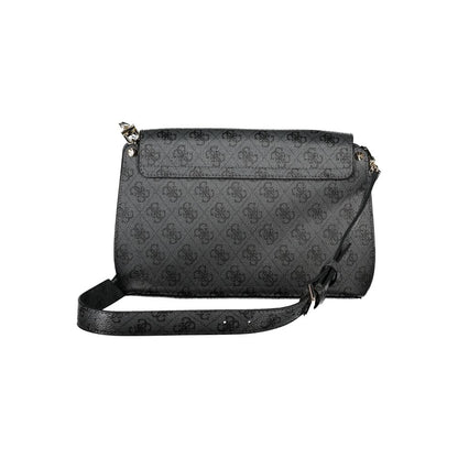 Guess Jeans Black Meridian Handbag – Faux Leather, Stylish Design