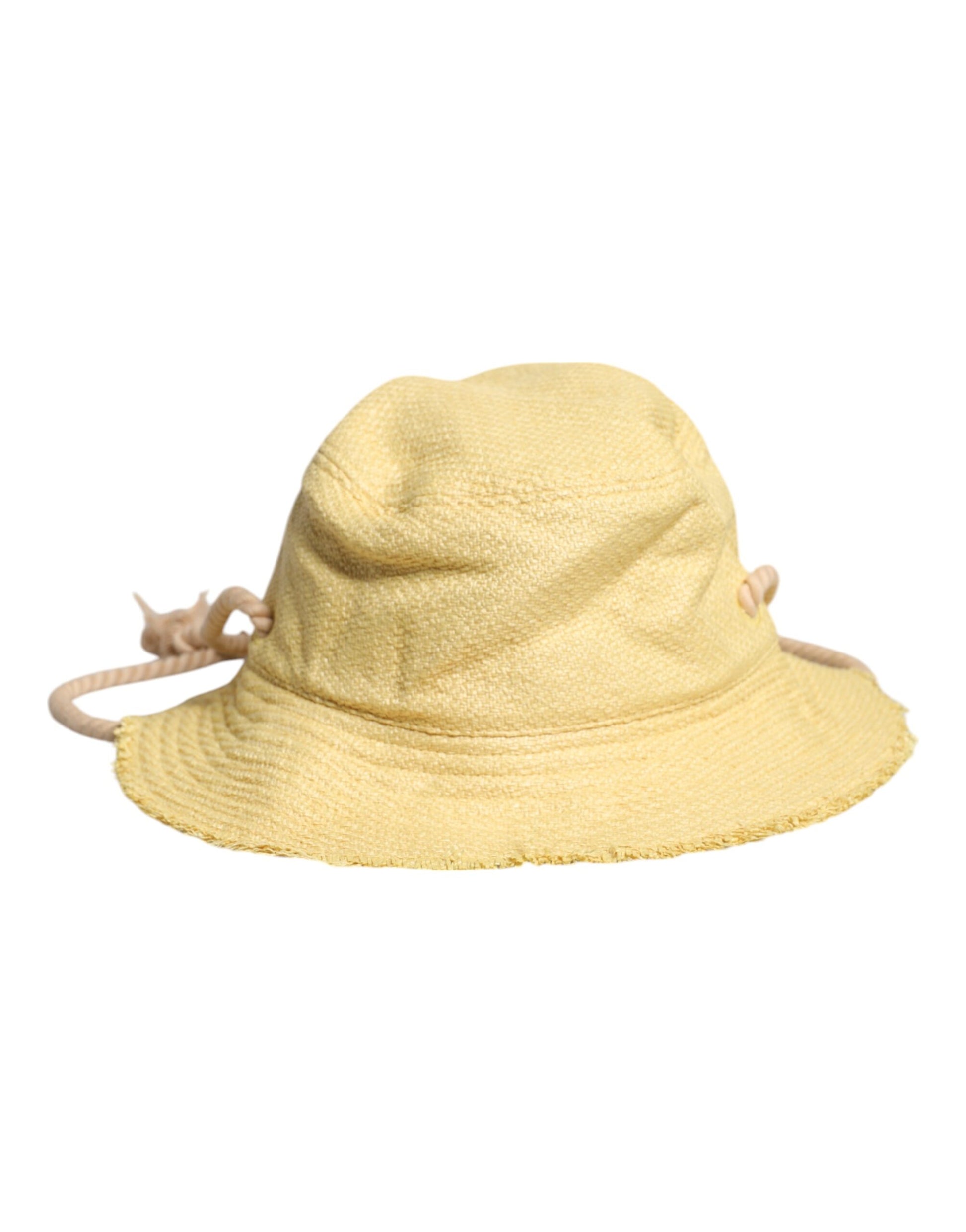 Dolce & Gabbana Yellow Cotton Wide Brim Bucket Cap