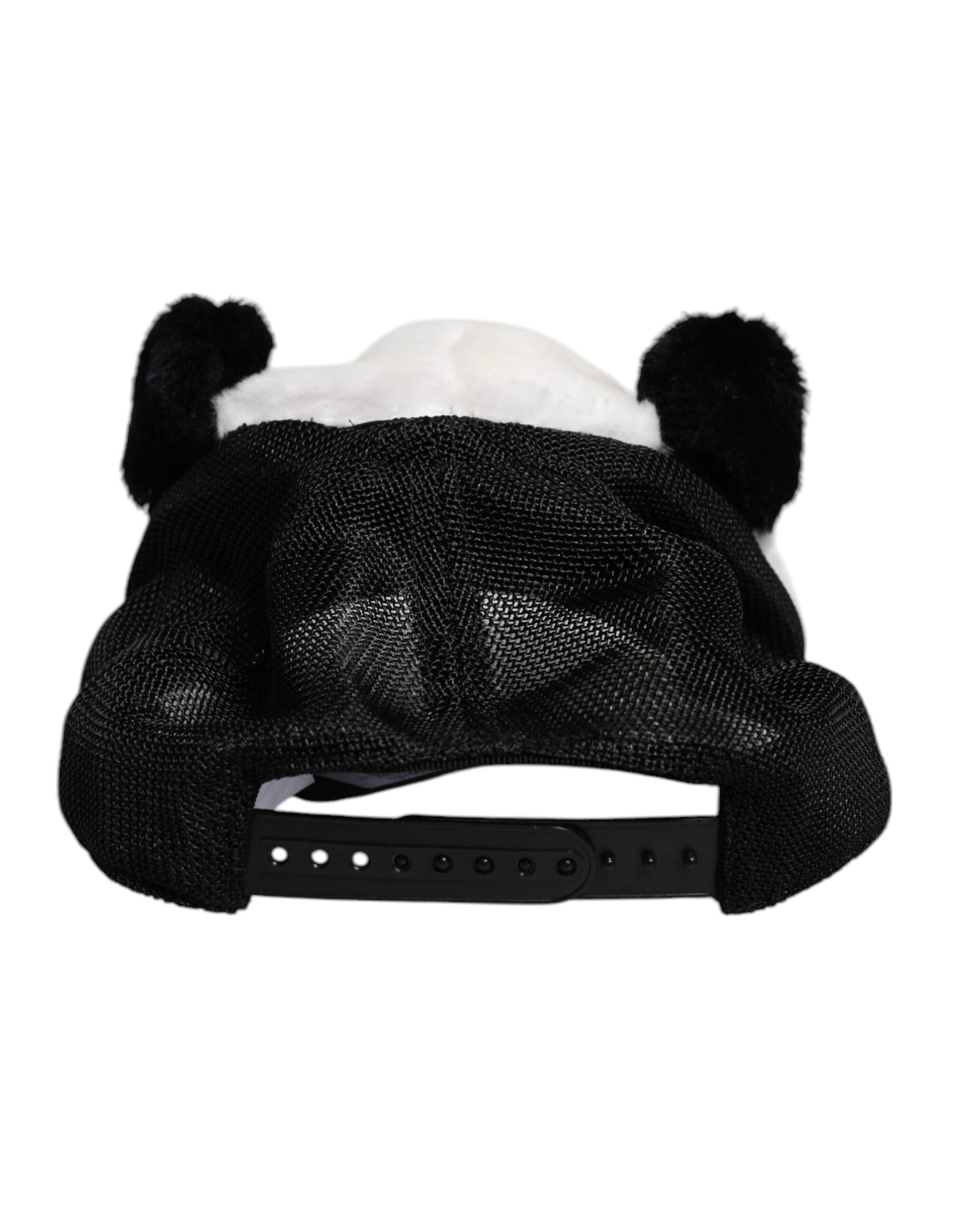 Dolce & Gabbana Black and White Panda Fur Women's Baseball Cap