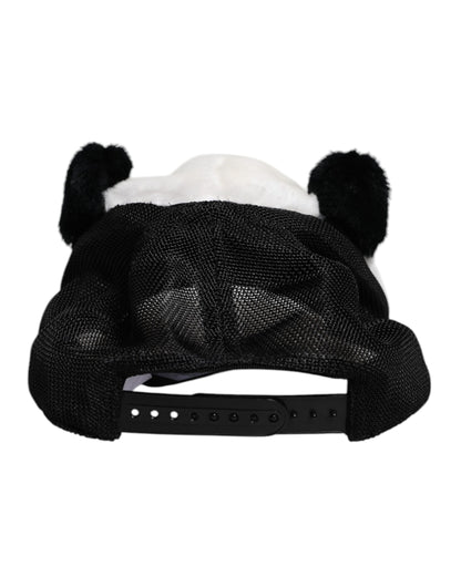 Dolce & Gabbana Black and White Panda Fur Women's Baseball Cap