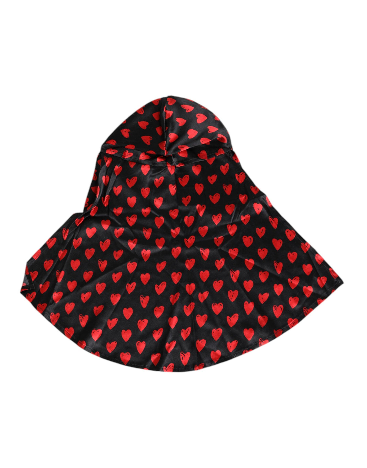 Dolce & Gabbana Black Red Hearts Polyester Sun Hat
