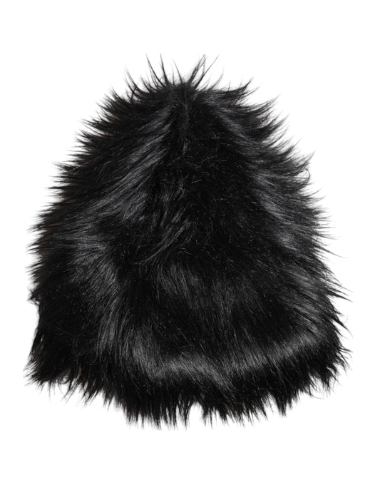 Dolce & Gabbana Black Acrylic Fur Women's Bucket Hat