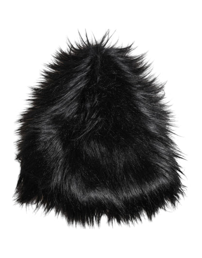 Dolce & Gabbana Black Acrylic Fur Women's Bucket Hat