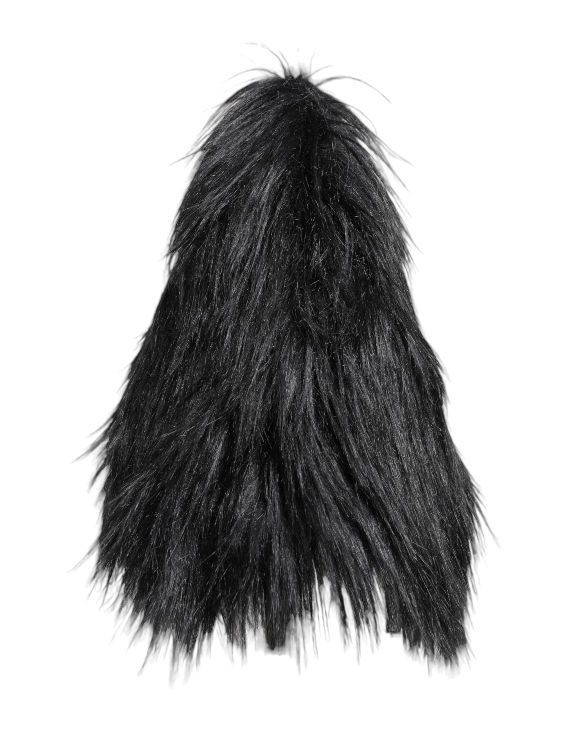 Dolce & Gabbana Black Acrylic Fur Women's Bucket Hat