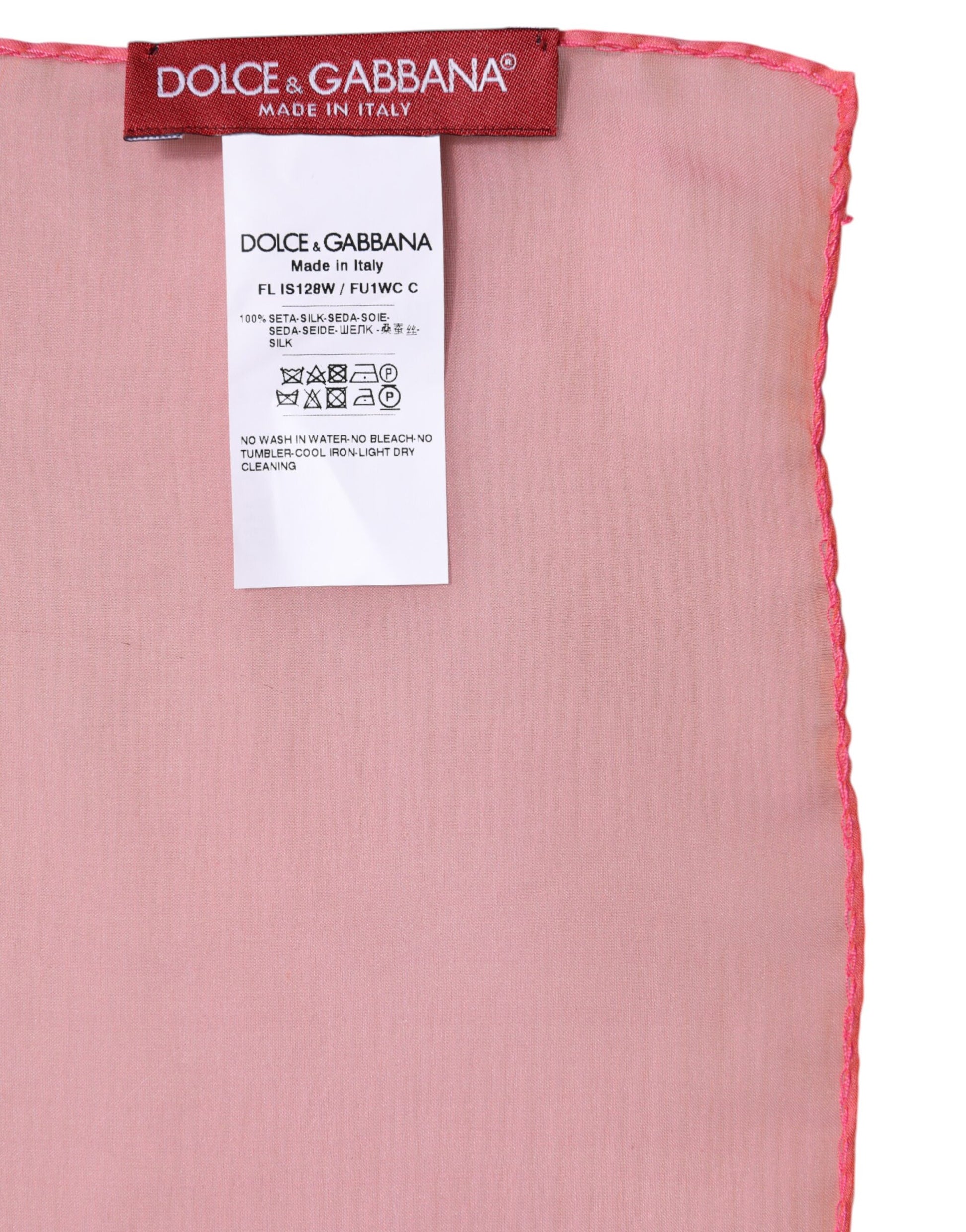 Dolce & Gabbana Pink Silk Wrap Shawl Scarf