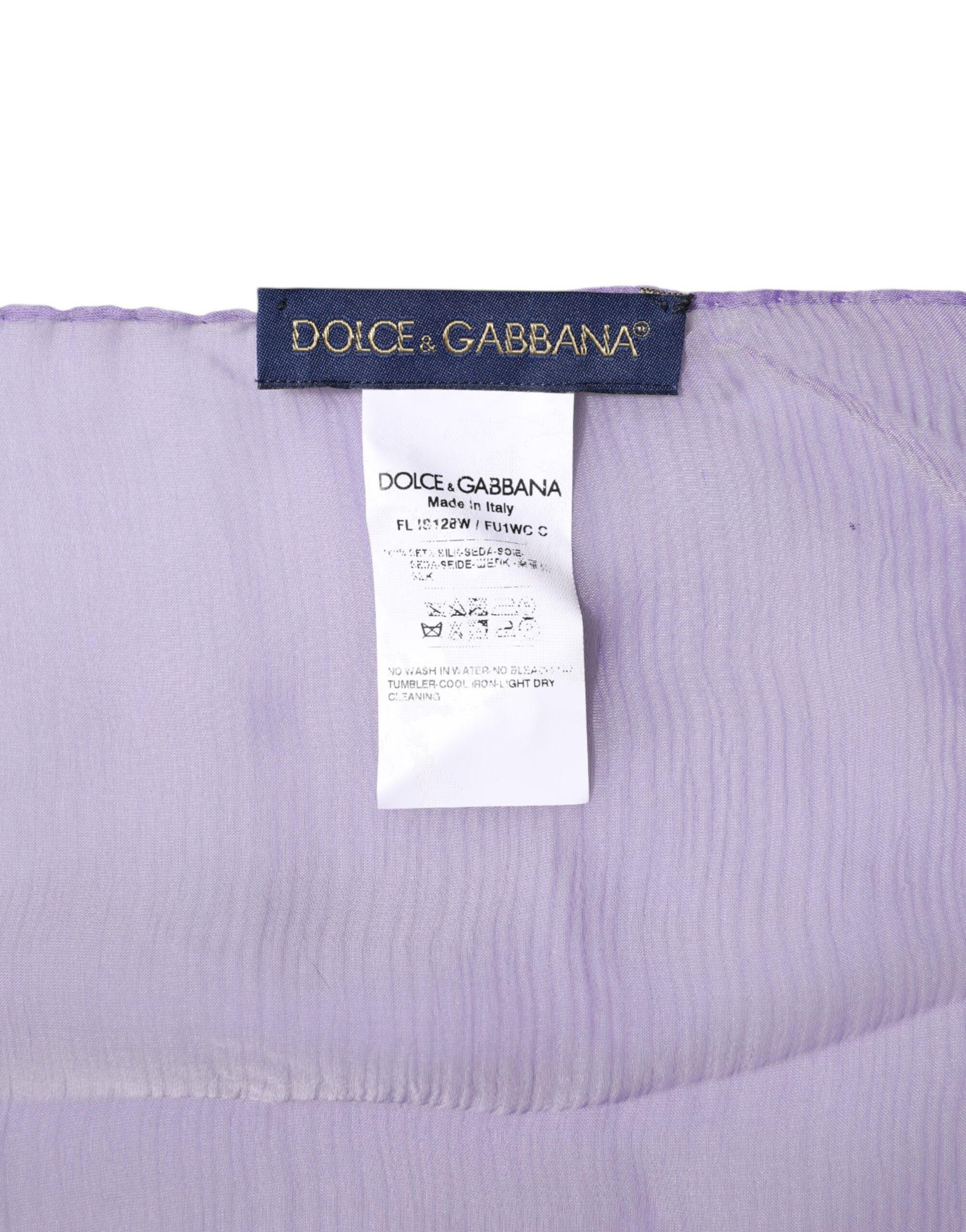 Dolce & Gabbana Purple Silk Wrap Shawl Scarf