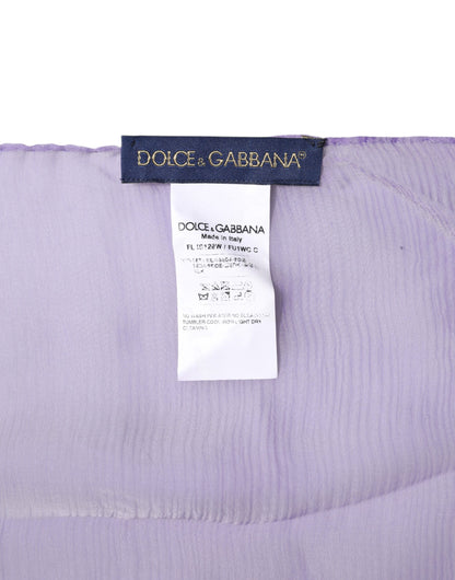 Dolce & Gabbana Purple Silk Wrap Shawl Scarf