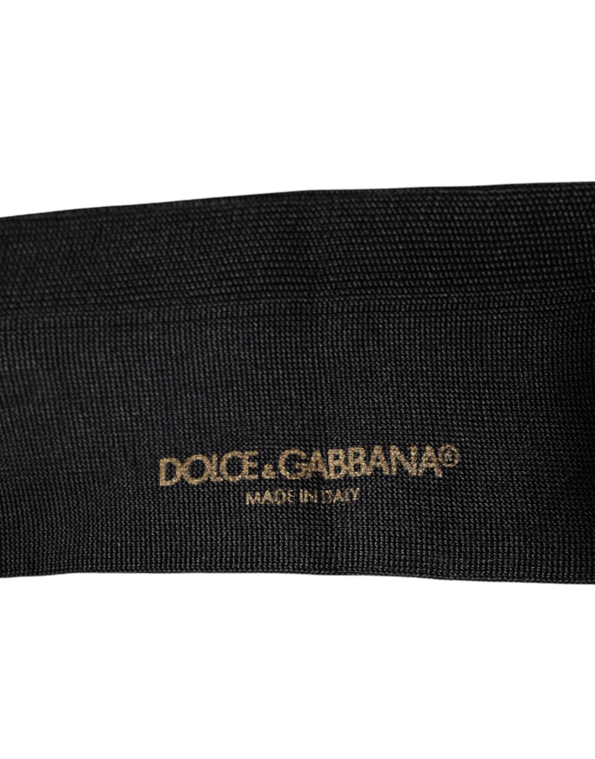 Dolce & Gabbana Black Cotton DG Logo Mid Calf Men's Socks