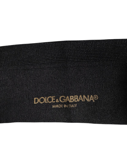 Dolce & Gabbana Black Cotton DG Logo Mid Calf Men's Socks