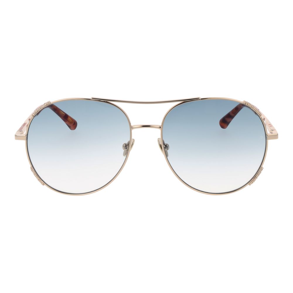 Scotch & Soda Gold Women’s Aviator Sunglasses with Blue Gradient Lenses