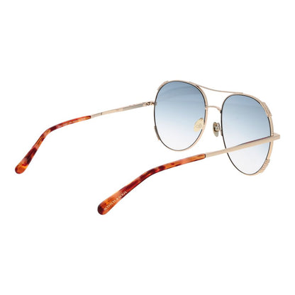 Scotch & Soda Gold Women’s Aviator Sunglasses with Blue Gradient Lenses